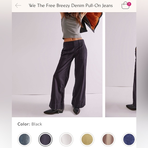 NWOT Free People We The Free Breezy Denim Pull-On Jeans - black - Small - Picture 7 of 10